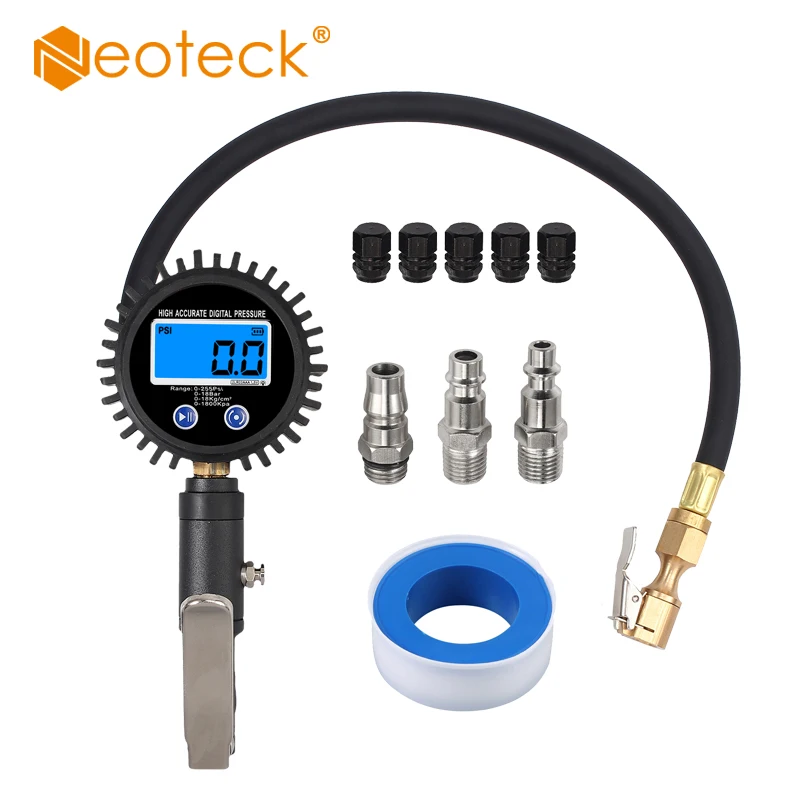 Neoteck 255 PSI Manometer Digital Car Tire Tyre Air Pressure Gauge Meter Barometers Tester 0-255 PSI With EU US JP Adapter
Neoteck 255 PSI Manometer Digital Car Tire Tyre Air Pressure Gauge Meter Barometers Tester 0-255 PSI With EU US JP Adapter