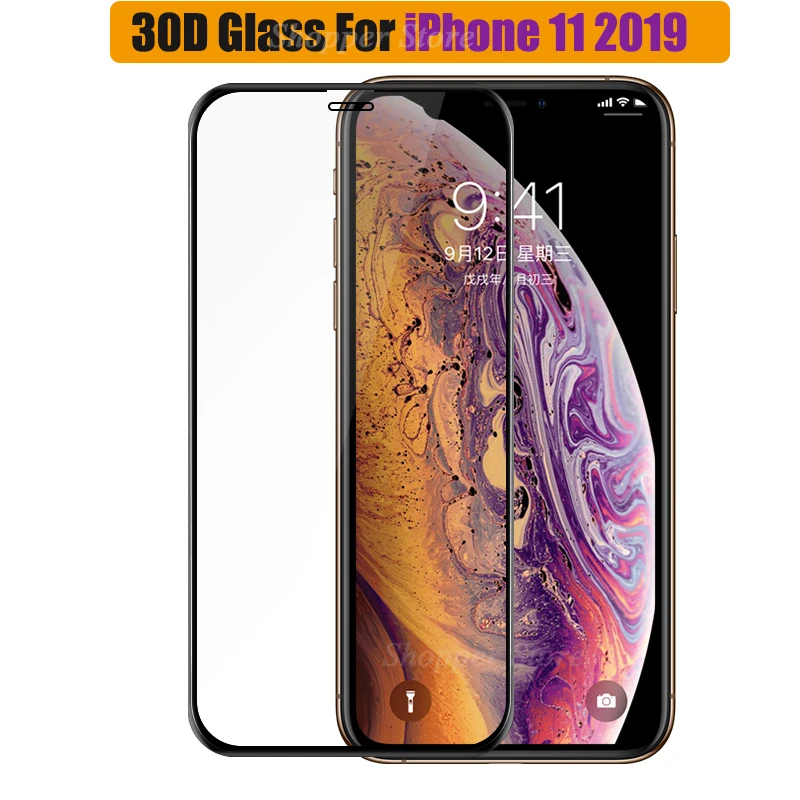 30D полноэкранное Защитное стекло для iPhone 11 2019 закаленное Pro Max 5 8 6 1 дюймов
