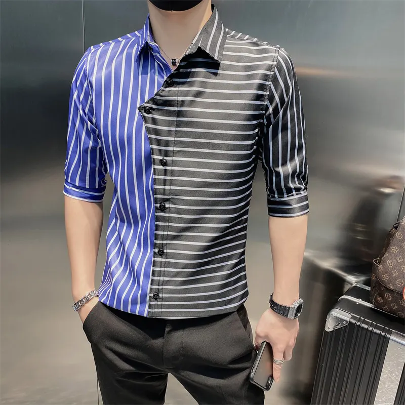 Summer Man Social Luxury Vintage Patchwork Shirts Men's Fashion White Striped Print Slim Fit Long/Half Sleeve Dress Shirt Blusas
Summer Man Social Luxury Vintage Patchwork Shirts Men's Fashion White Striped Print Slim Fit Long/Half Sleeve Dress Shirt Blusas