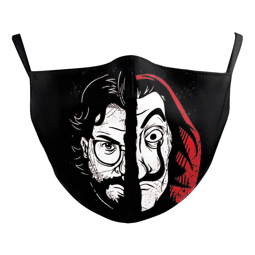 Reusable Face Mask Washable Filter Masks Windproof Protective Mask Cover Halloween Mouth Masks La Casa De Papel Men Mask Fashion 
Reusable Face Mask Washable Filter Masks Windproof Protective Mask Cover Halloween Mouth Masks La Casa De Papel Men Mask Fashion