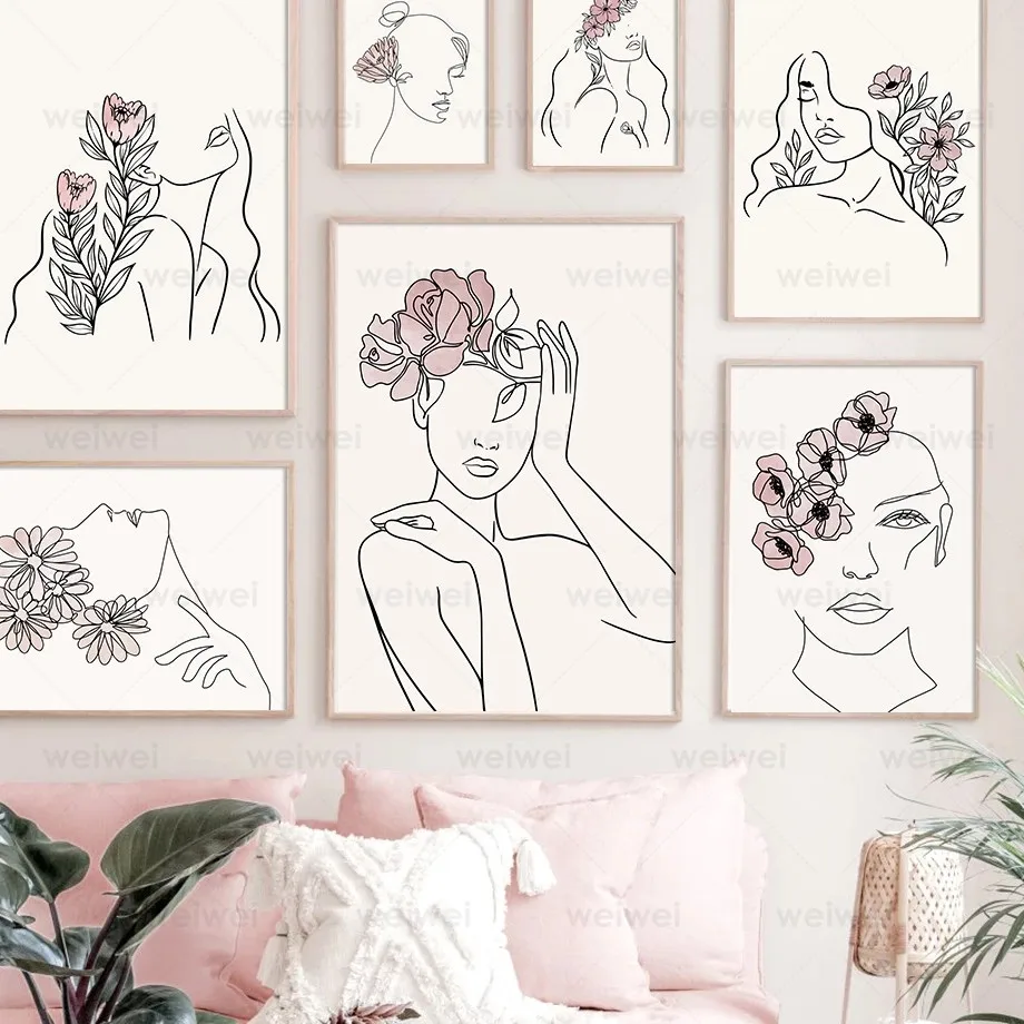 Wall Art Canvas Painting Abstract Sexy Line Girl Rose Peony Flower Nordic Posters and Prints Wall Pictures for Living Room Decor
Wall Art Canvas Painting Abstract Sexy Line Girl Rose Peony Flower Nordic Posters and Prints Wall Pictures for Living Room Decor