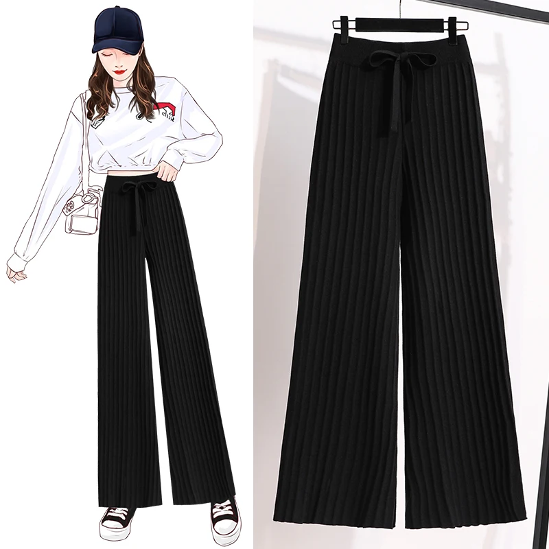 Black Knitted Wide Leg Plus Large Size Oversize Korean Vintage Autumn Women'S Clothing High Waist Trousers Fashion Pants
Black Knitted Wide Leg Plus Large Size Oversize Korean Vintage Autumn Women'S Clothing High Waist Trousers Fashion Pants