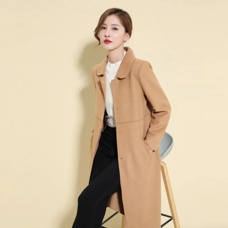 Women Winter Wool Coat 2021 New Single Breasted Cashmere Vintage Elegant Jacket Fashion Outerwear Long Woolen Coat Female Y503
Women Winter Wool Coat 2021 New Single Breasted Cashmere Vintage Elegant Jacket Fashion Outerwear Long Woolen Coat Female Y503