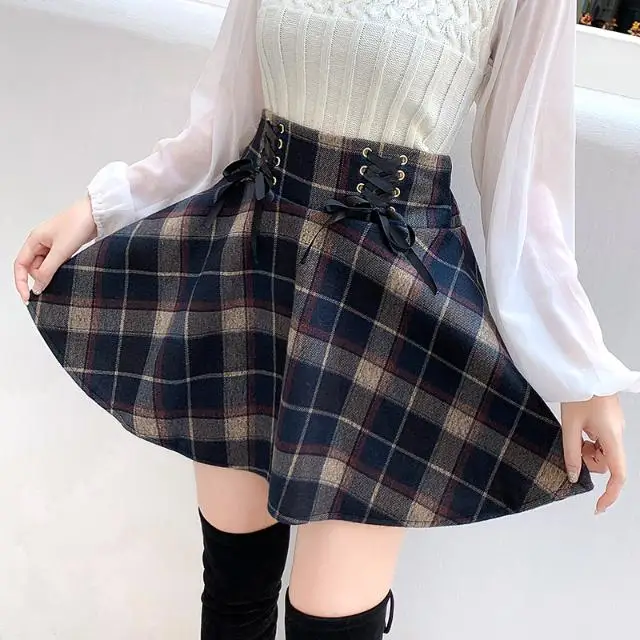 Autumn New Gothic Skirts Women plaid Lace Up Swing Harajuku School Girl Plus Size S-5XL Sexy Short Pleated Skirts G1157
Autumn New Gothic Skirts Women plaid Lace Up Swing Harajuku School Girl Plus Size S-5XL Sexy Short Pleated Skirts G1157
