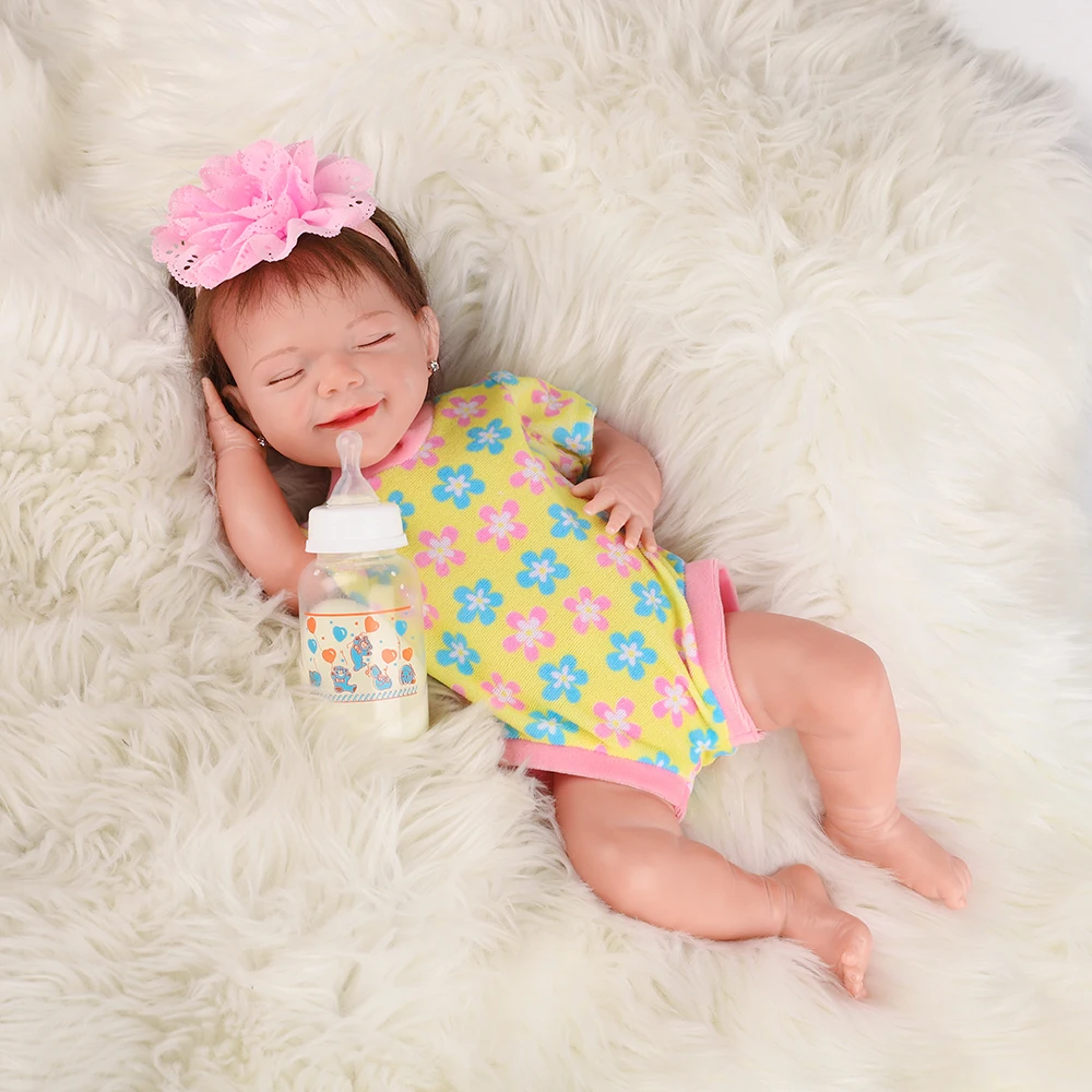 20inch Reborn Girl Bebe Doll Full Body Silicone Vinyl/Cloth Doll Sleeping Smile With Flower Jumpsuit Collectible Art Toy April
20inch Reborn Girl Bebe Doll Full Body Silicone Vinyl/Cloth Doll Sleeping Smile With Flower Jumpsuit Collectible Art Toy April