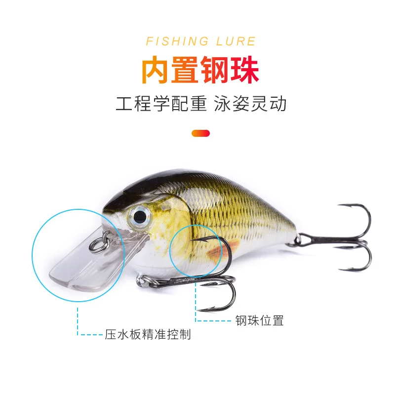 Размер fat road sub-bait пресноводный рот поддельные приманки плавающая вода mimifishing
