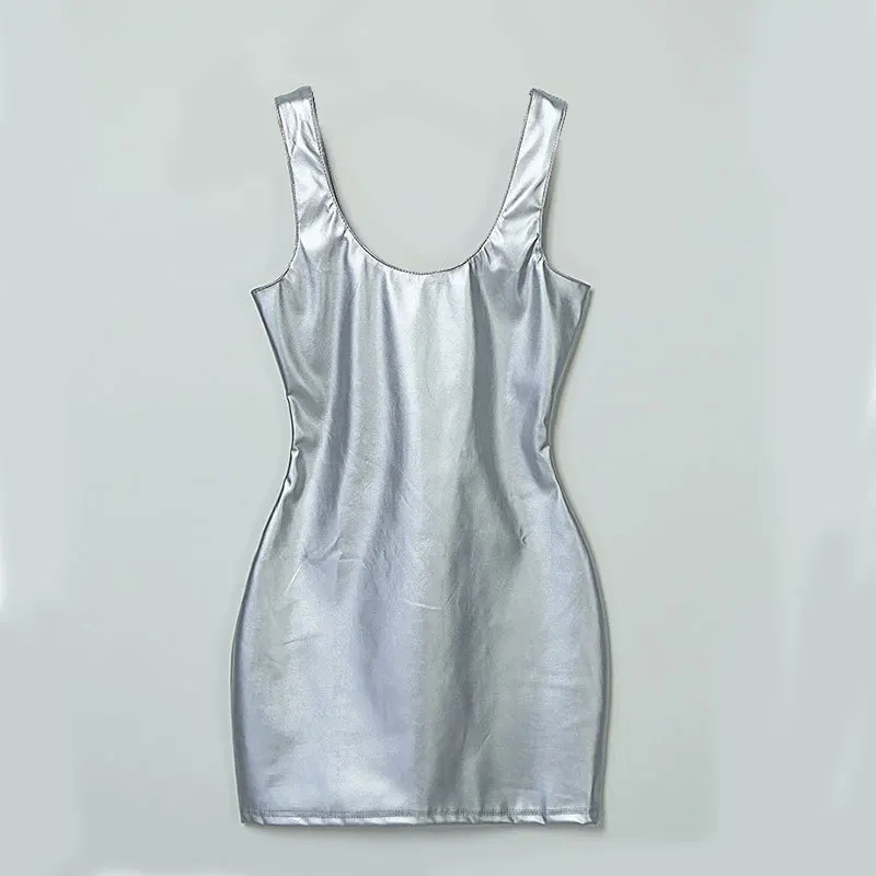 Okkdey2021 summer women's tight-fitting sleeveless sexy PU patent leather nightclub one-piece dress
Okkdey2021 summer women's tight-fitting sleeveless sexy PU patent leather nightclub one-piece dress