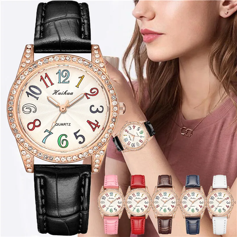 Women Arabic Numbers Watches Luxury Ladies Leather Rhinestone Quartz Wristwatches Montre Femme Relogio Feminino
Women Arabic Numbers Watches Luxury Ladies Leather Rhinestone Quartz Wristwatches Montre Femme Relogio Feminino