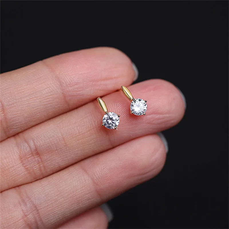 925 Sterling Silver Zircon Round Charm Stud Earrings For Women Girls Kids Party Jewelry Pendientes eh1018
925 Sterling Silver Zircon Round Charm Stud Earrings For Women Girls Kids Party Jewelry Pendientes eh1018