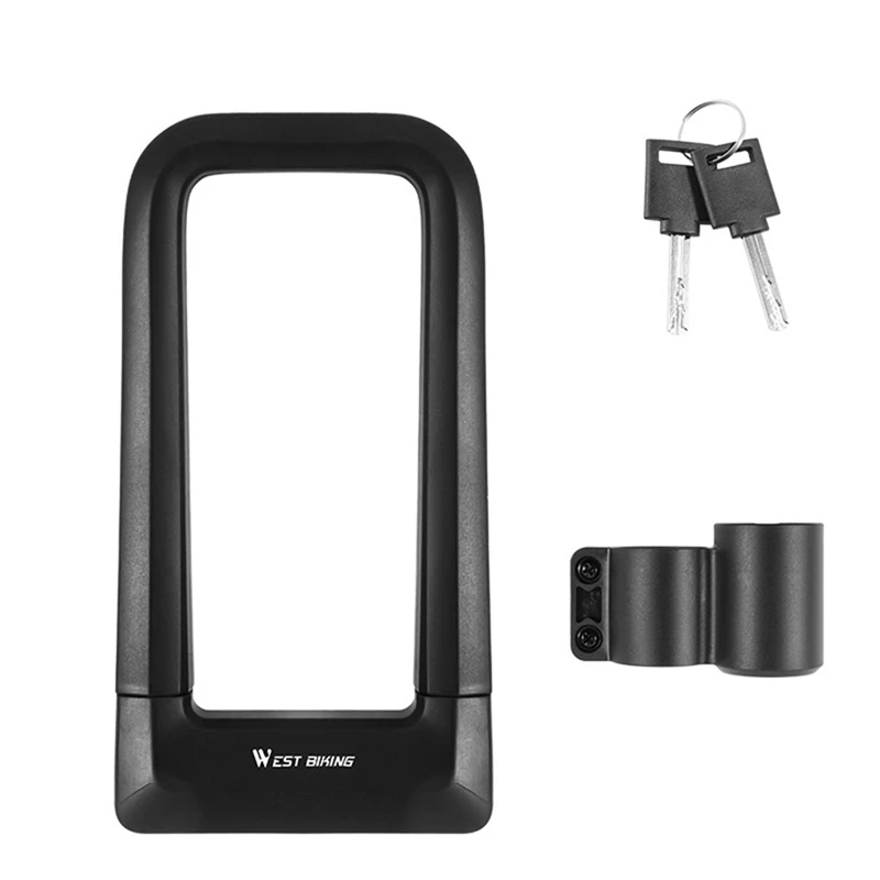 WEST BIKING Bicycle Lock,Bike U Lock,Silicon+Zinc Alloy U-Lock for Bike, Bicycle, Motorcycle and Scooter (Black) 
WEST BIKING Bicycle Lock,Bike U Lock,Silicon+Zinc Alloy U-Lock for Bike, Bicycle, Motorcycle and Scooter (Black)