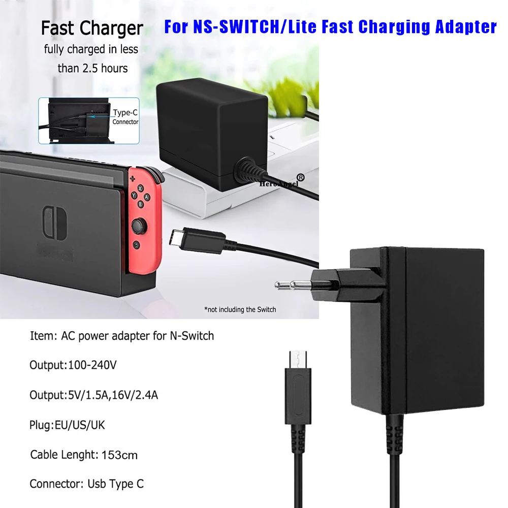 EU US Plug Game Host Adapter Charger for Nintendo Switch Lite NS Game Console Power Supply Gaming Accessories
EU US Plug Game Host Adapter Charger for Nintendo Switch Lite NS Game Console Power Supply Gaming Accessories