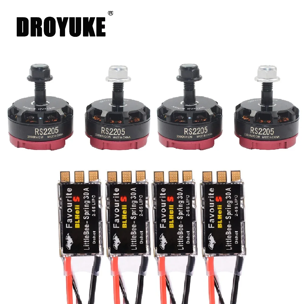 Droyuke RS2205 2300KV CW&CCW Brushless Motor and FVT Littlebee 30A BLHeli-s SPRING ESC for FPV Racing Quad Motor FPV Multicopter
Droyuke RS2205 2300KV CW&CCW Brushless Motor and FVT Littlebee 30A BLHeli-s SPRING ESC for FPV Racing Quad Motor FPV Multicopter