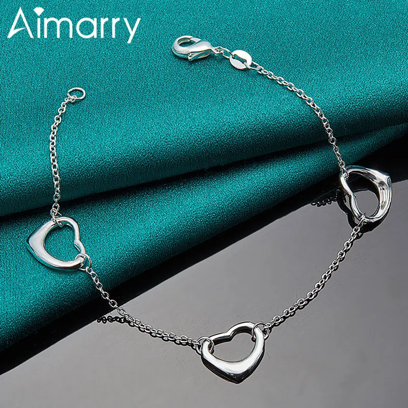 Aimarry 925 Sterling Silver High Quality Heart Bracelet For Women Party Engagement Wedding Gifts Fashion Jewelry 
Aimarry 925 Sterling Silver High Quality Heart Bracelet For Women Party Engagement Wedding Gifts Fashion Jewelry