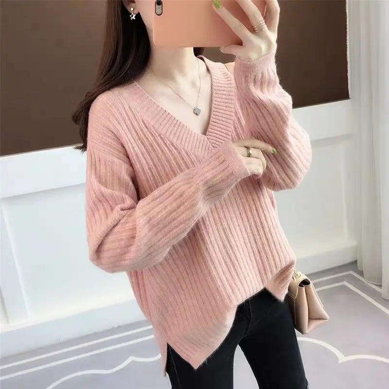 Vintage Sweater Women 2021 Spring Korean Version of The Lazy Wind Loose Pullover V-Neck Tops All -Match Bottoming Shirt
Vintage Sweater Women 2021 Spring Korean Version of The Lazy Wind Loose Pullover V-Neck Tops All -Match Bottoming Shirt