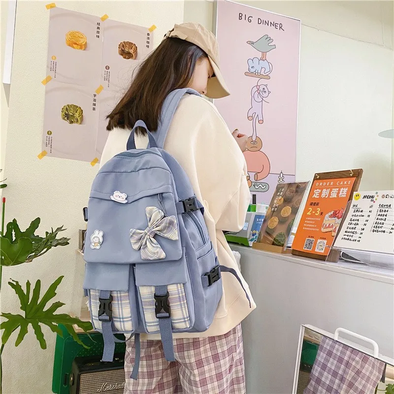 Fashion Women Backpack Cute Bow Decoration School Bag For Girls Large Capacity Backpacks With Many Pockets Traveling Backpacks
Fashion Women Backpack Cute Bow Decoration School Bag For Girls Large Capacity Backpacks With Many Pockets Traveling Backpacks