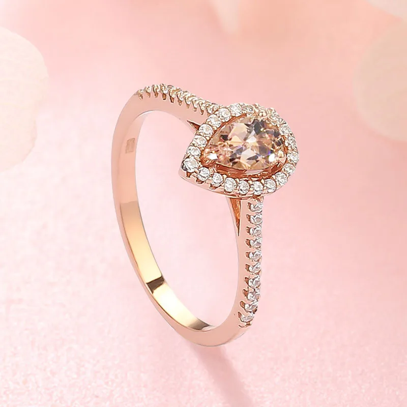 Fashion Rose Gold Diamond Halo Ring Pear Shape Art Deco Antique Engagement Ring Birthstone Rings For Women Promise Rings
Fashion Rose Gold Diamond Halo Ring Pear Shape Art Deco Antique Engagement Ring Birthstone Rings For Women Promise Rings