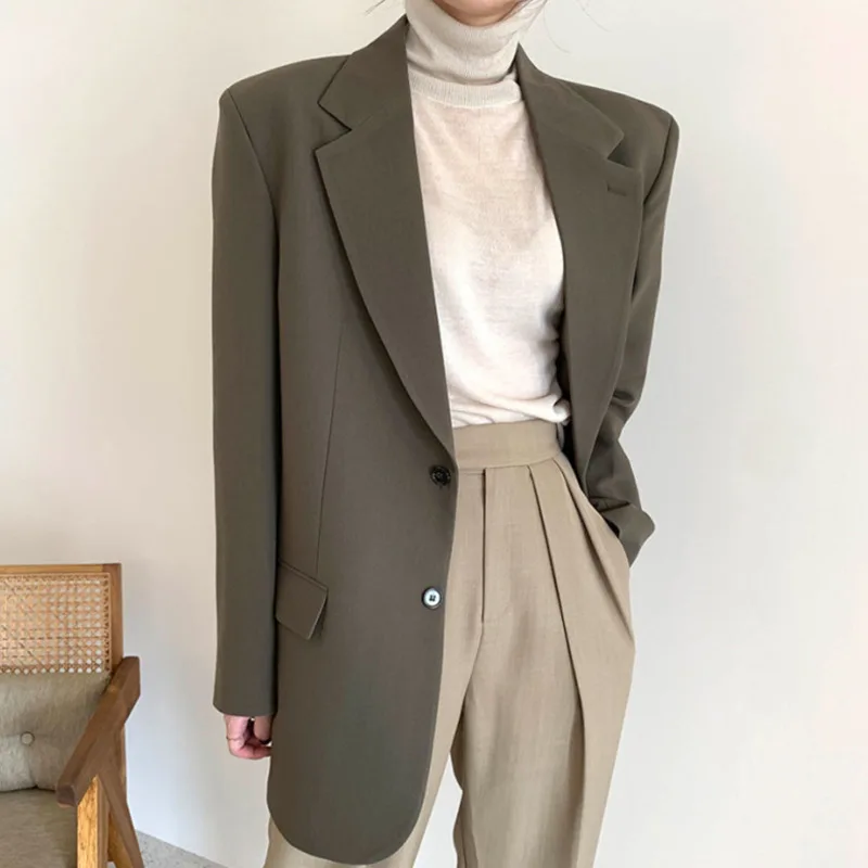 New Fashion 2021 Blazer Women's Classic Single Breasted Vintage Buttons Blazers Chic Notched Long Sleeve Ladies Slim Outerwear
New Fashion 2021 Blazer Women's Classic Single Breasted Vintage Buttons Blazers Chic Notched Long Sleeve Ladies Slim Outerwear