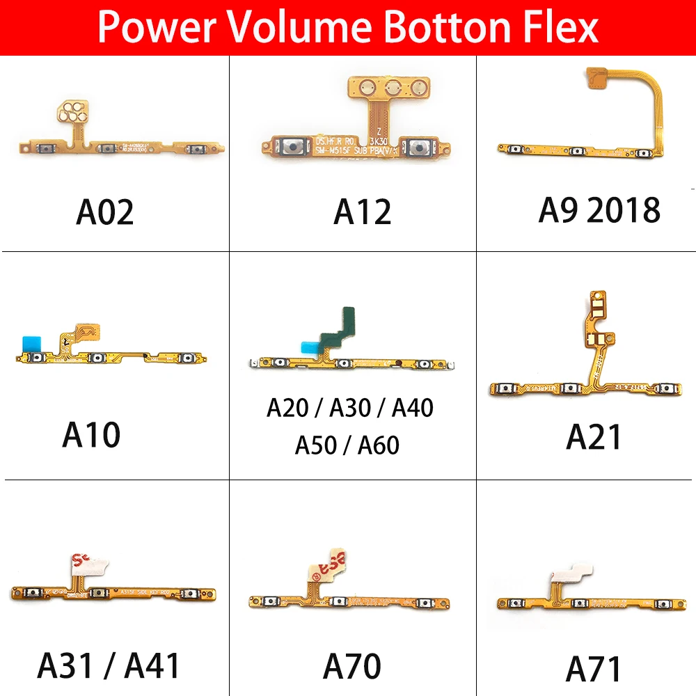 

Power Switch Volume Button Flex Ribbon Cable For Samsung A01 A02 A11 A12 A21 A31 A41 A51 A71 A10 A20 A30 A40 A50 A60 A70 A9 2018