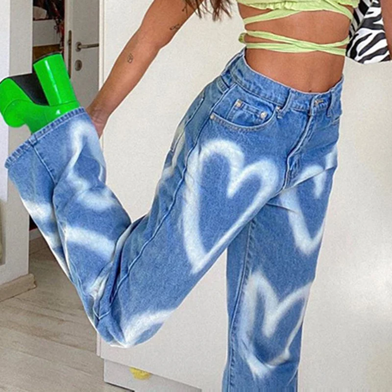 Women High-Rise Slimming Love Graffiti Print Straight Jeans Casual Street Style LXH
Women High-Rise Slimming Love Graffiti Print Straight Jeans Casual Street Style LXH