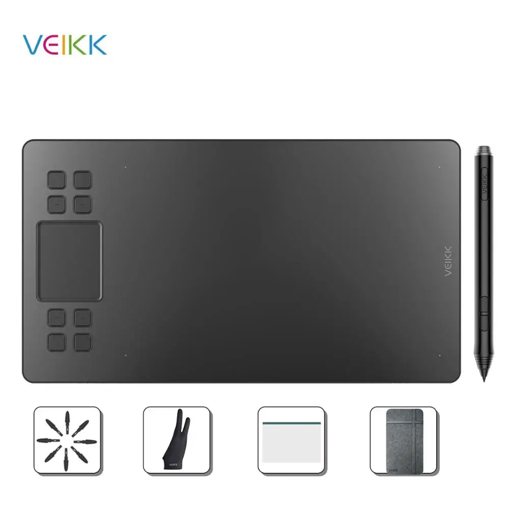 

VEIKK A50 10x6 inch Graphics Drawing Tablet with 8192 levels Battery-Free Passive Pen Pressure Sensitivity for Digital Tablet