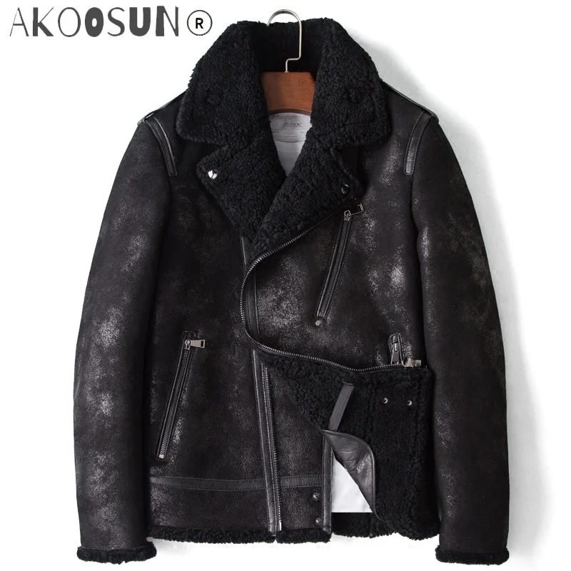 AKOOSUN Winter Jacket Mens Real Sheepskin Leather Jackets Men Clothing Motorcycle Coat Genuine Sheep Shearling Coats Ropa LXR788
AKOOSUN Winter Jacket Mens Real Sheepskin Leather Jackets Men Clothing Motorcycle Coat Genuine Sheep Shearling Coats Ropa LXR788