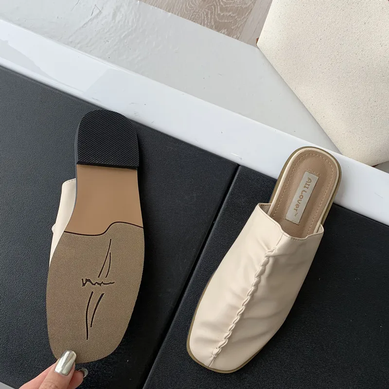 Bailamos Women Summer Mules Pleated Square Toe Slippers Net Celebrity Slides Outside Falts Female Slingback lazy shoes ladies
Bailamos Women Summer Mules Pleated Square Toe Slippers Net Celebrity Slides Outside Falts Female Slingback lazy shoes ladies