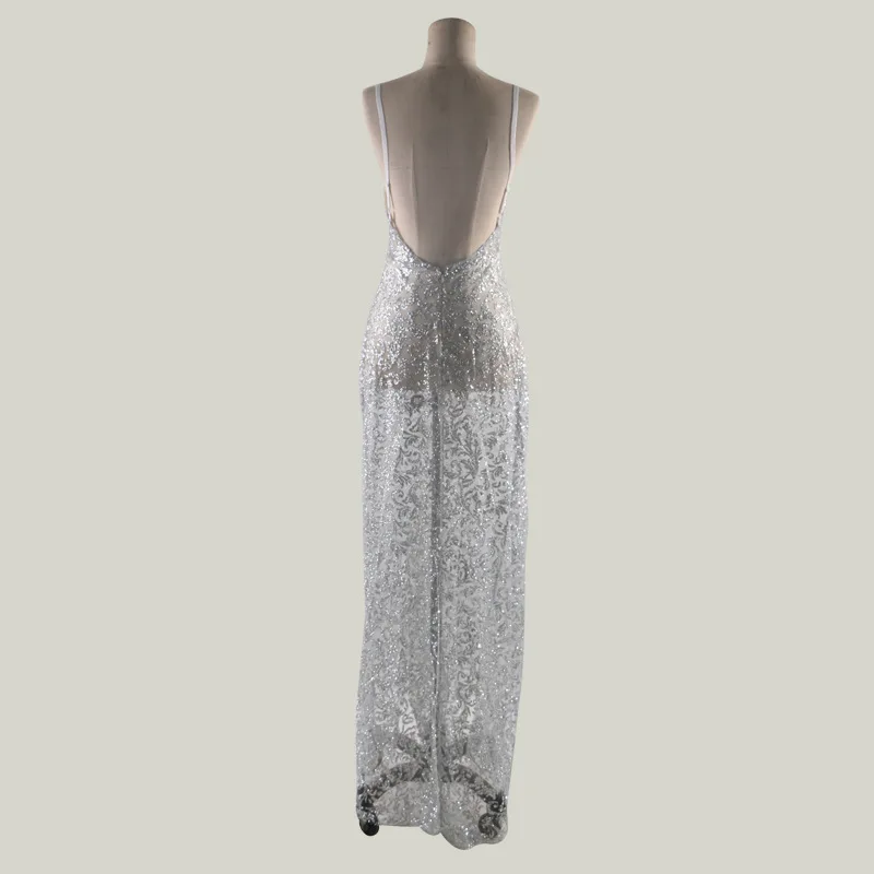 WEPBEL Women's Sexy Sleeveless Spaghetti Strap Dress Summer Elegance V-neck Sequins Backless High Waist Split Dress
WEPBEL Women's Sexy Sleeveless Spaghetti Strap Dress Summer Elegance V-neck Sequins Backless High Waist Split Dress