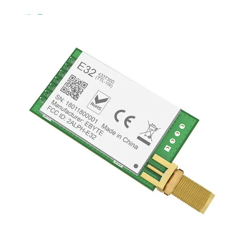 F19E SX1278 433MHz 30dBm 1W Serial Port Transceiver E32-433T30D SMA Long Rangerf
F19E SX1278 433MHz 30dBm 1W Serial Port Transceiver E32-433T30D SMA Long Rangerf
