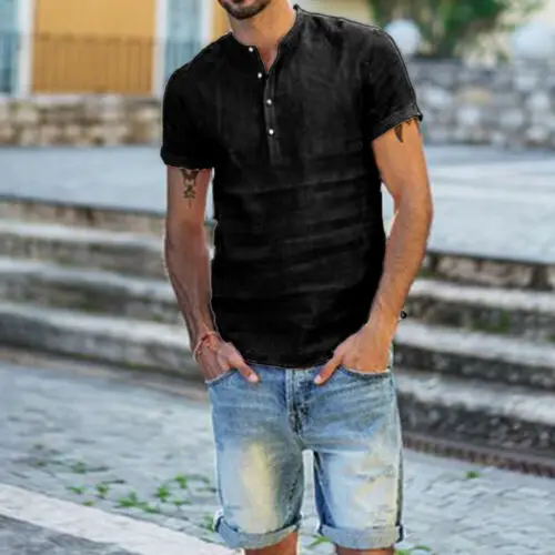 UK Men's Linen Short Sleeve Summer Solid Shirts Casual Loose Dress Soft Tops Tee
UK Men's Linen Short Sleeve Summer Solid Shirts Casual Loose Dress Soft Tops Tee