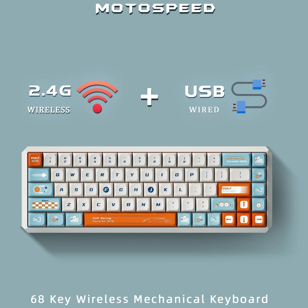 Motospeed K5 Mini USB Wireless RGB Backlit Mechanical Keyboard for Gaming Keyboard 68-Key Desktop Computer PC Laptop
Motospeed K5 Mini USB Wireless RGB Backlit Mechanical Keyboard for Gaming Keyboard 68-Key Desktop Computer PC Laptop