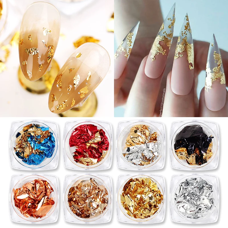 Gold Silver Red Colorful Nail Art Foil Paper Irregular Aluminum Nail Sticker Manicures Glitter Gel Polish Nail Decoration
Gold Silver Red Colorful Nail Art Foil Paper Irregular Aluminum Nail Sticker Manicures Glitter Gel Polish Nail Decoration