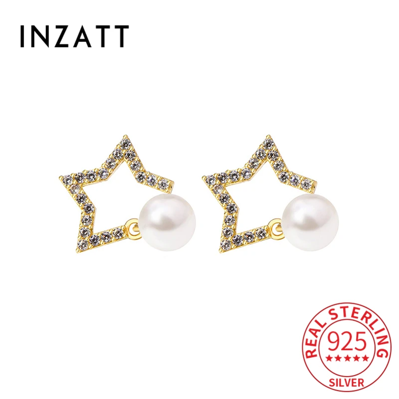 INZATT Real 925 Sterling Silver Pearl Zircon Star Stud 14K Gold Earrings For Women Cute Fine Jewelry Accessories Drop shipping
INZATT Real 925 Sterling Silver Pearl Zircon Star Stud 14K Gold Earrings For Women Cute Fine Jewelry Accessories Drop shipping