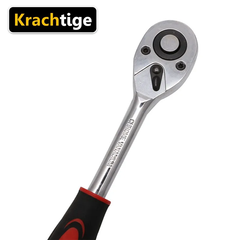 Трещоточный ключ Krachtige 1/4 " Профессиональный быстрый с 24 зубцами и квадратным
