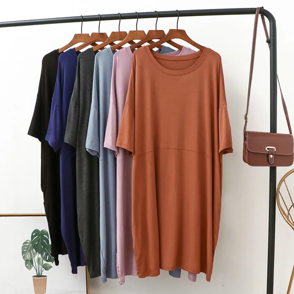 Fdfklak Modal Loose Women Sleep Lounge Summer O-Neck Sleepwear Home Dress Causal Nightdress Short Sleeve Thin Nightgown
Fdfklak Modal Loose Women Sleep Lounge Summer O-Neck Sleepwear Home Dress Causal Nightdress Short Sleeve Thin Nightgown