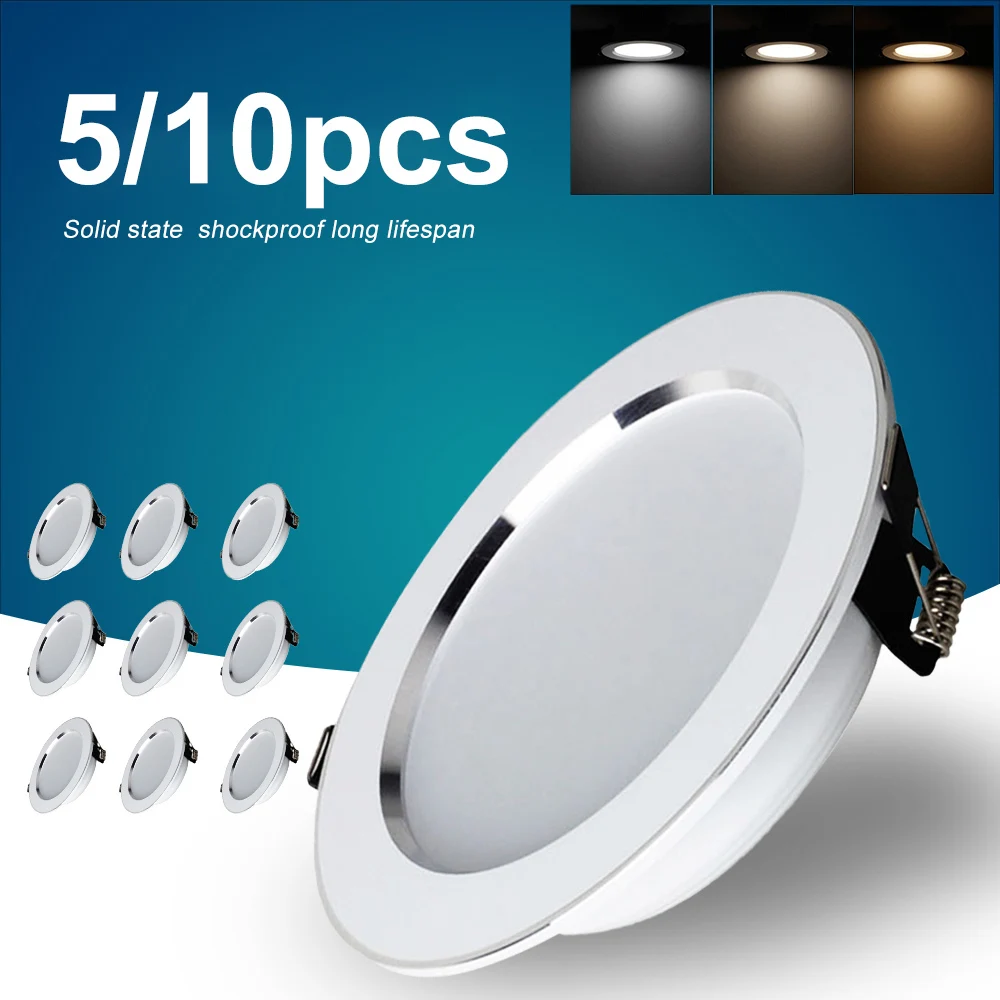 New5w/7w Ceiling Downlight LED Spotlight Solid Shockproof Saving Energy Suitable For Living Room Corridor Bedroom Lighting | Лампы и