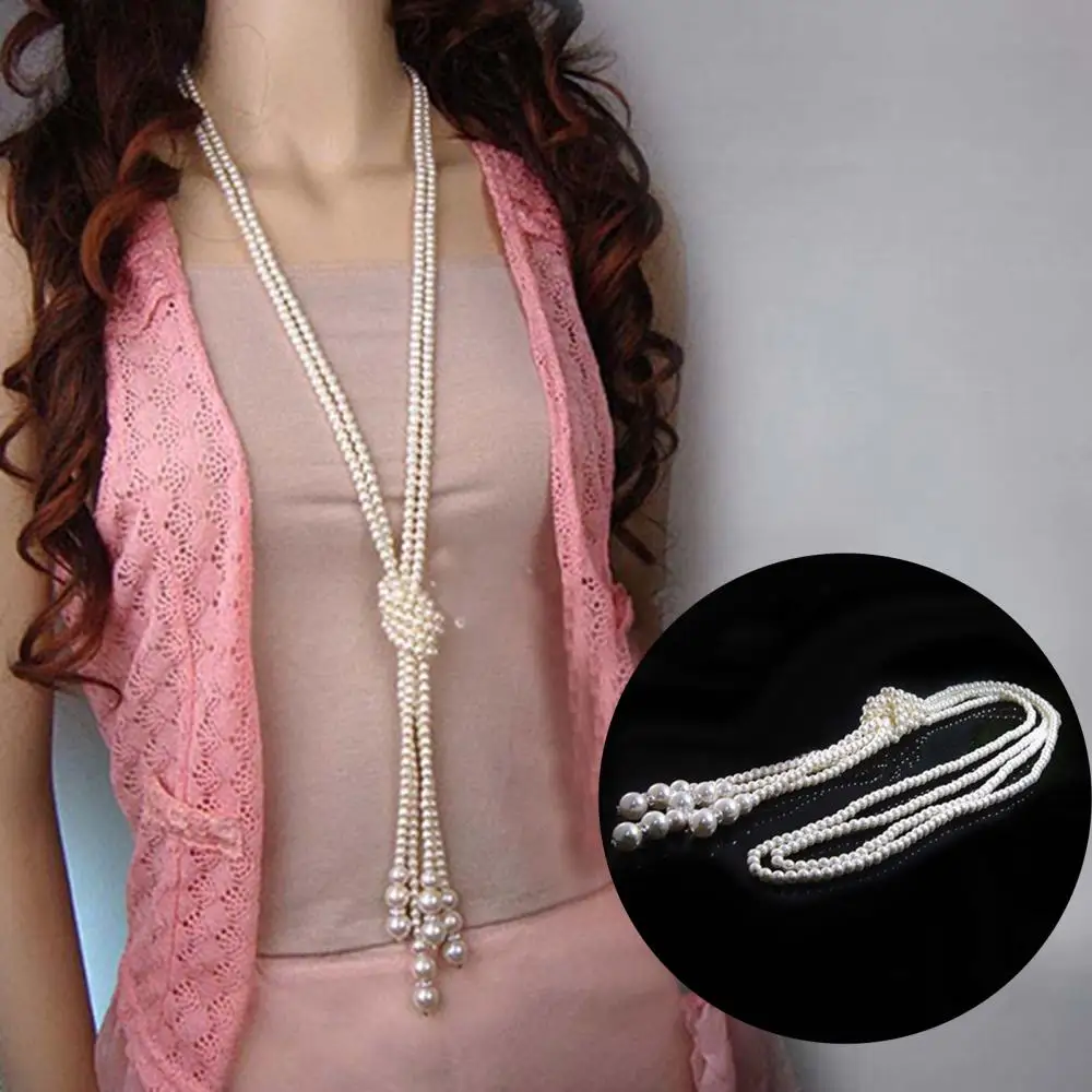 70% Hot Sell Women Elegant Faux Pearl Tassel Pendant Long Chain Charms Sweater Necklace 
70% Hot Sell Women Elegant Faux Pearl Tassel Pendant Long Chain Charms Sweater Necklace