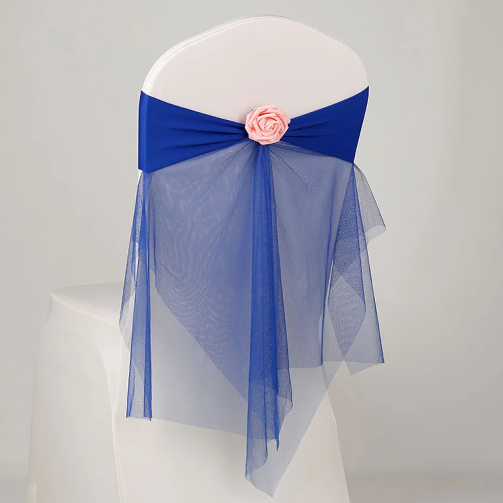 50pcs Wedding Birthday Party Decoration Blue Gold White Stretch Spandex Chair Band Muslin Chair Sash With Pink Flowers
50pcs Wedding Birthday Party Decoration Blue Gold White Stretch Spandex Chair Band Muslin Chair Sash With Pink Flowers