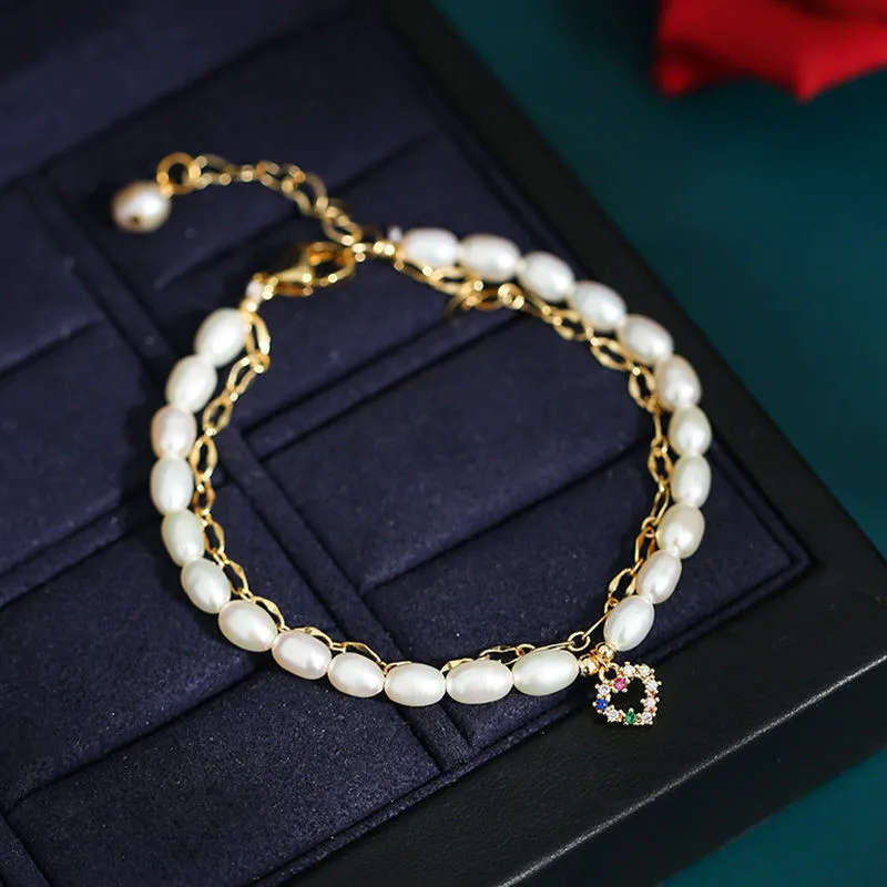 DMBFP501 3-4mm Pearl Bracelet Double-layer Design Love Style Natural Pearl Bracelet For Women
DMBFP501 3-4mm Pearl Bracelet Double-layer Design Love Style Natural Pearl Bracelet For Women