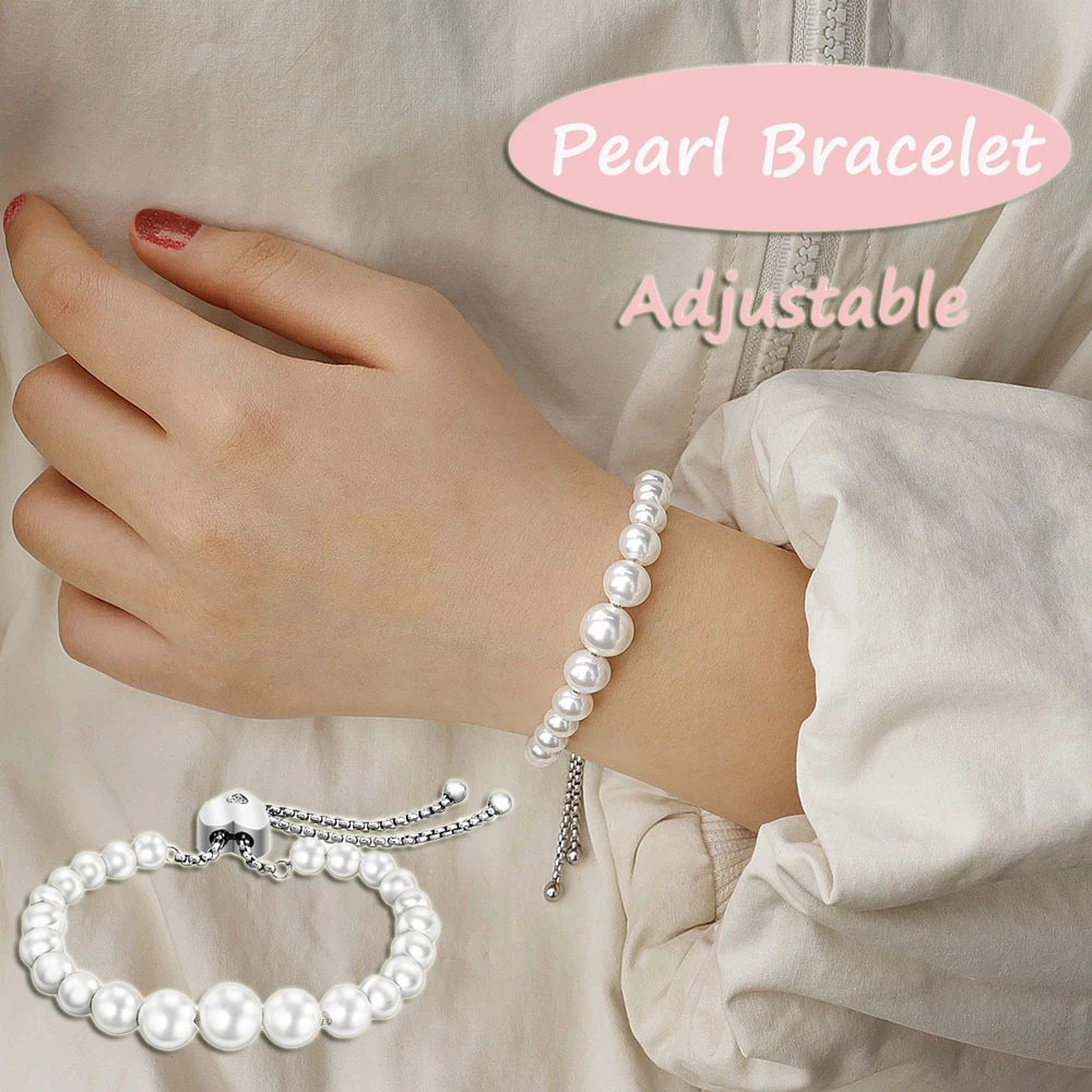 1PC New Pearl Bracelet Simple White Retractable Adjustable Beaded Bracelet Women Girls Fashion Jewelry Accessories Gifts
1PC New Pearl Bracelet Simple White Retractable Adjustable Beaded Bracelet Women Girls Fashion Jewelry Accessories Gifts