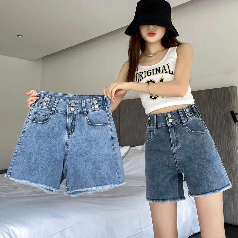 #3081 Summer Loose Hot Shorts For Woman Streetwear High Waist Denim Shorts Cotton Casual Thin Wide Leg Pants Femme Pockets Blue
#3081 Summer Loose Hot Shorts For Woman Streetwear High Waist Denim Shorts Cotton Casual Thin Wide Leg Pants Femme Pockets Blue