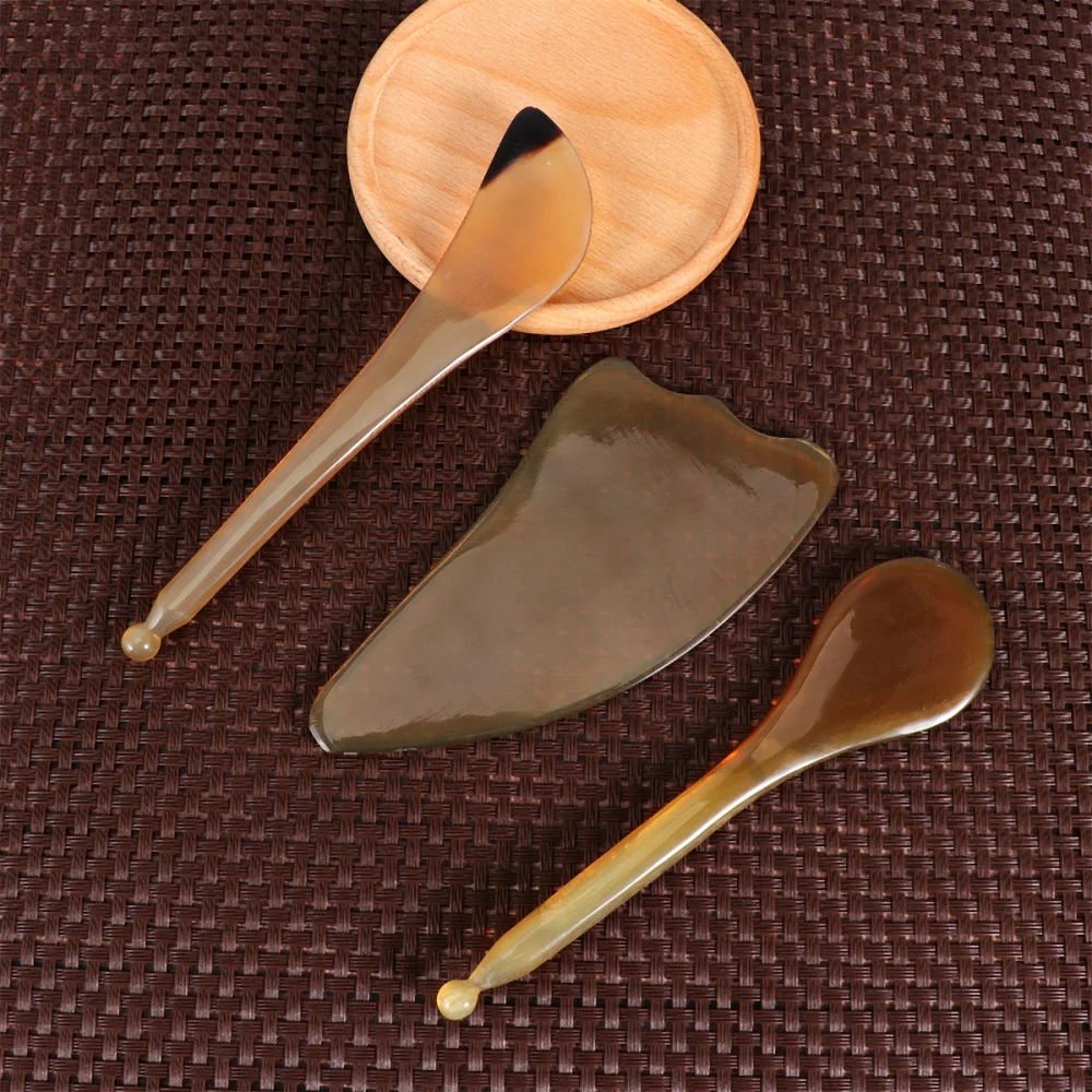 3Pcs Natural Cattle Horns Scraping Board Face Plate Massaging Tool 
3Pcs Natural Cattle Horns Scraping Board Face Plate Massaging Tool