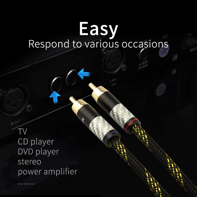 1 пара кабель RCA для Hi-Fi стереозвука 2RCA-2RCA | Электроника