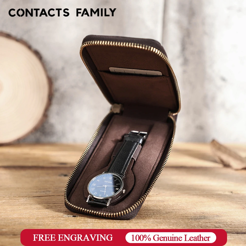 CONTACT'S FAMILY Zippered Watch Storage Box Nubuck Leather Holder Men Carrying Watch Case Organizer Pouch Protector Travel Bag
CONTACT'S FAMILY Zippered Watch Storage Box Nubuck Leather Holder Men Carrying Watch Case Organizer Pouch Protector Travel Bag