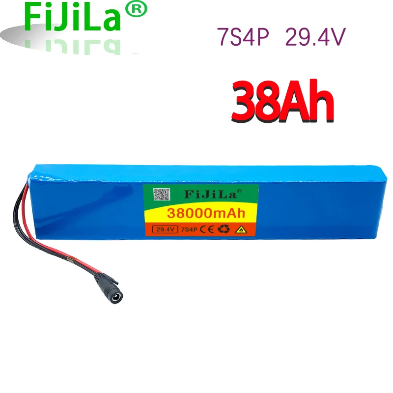 7S4P 24V 38000mAh 29.4v electric bicycle motor ebike scooter li-ion battery pack 18650 lithium rechargeable batteries BMS
7S4P 24V 38000mAh 29.4v electric bicycle motor ebike scooter li-ion battery pack 18650 lithium rechargeable batteries BMS