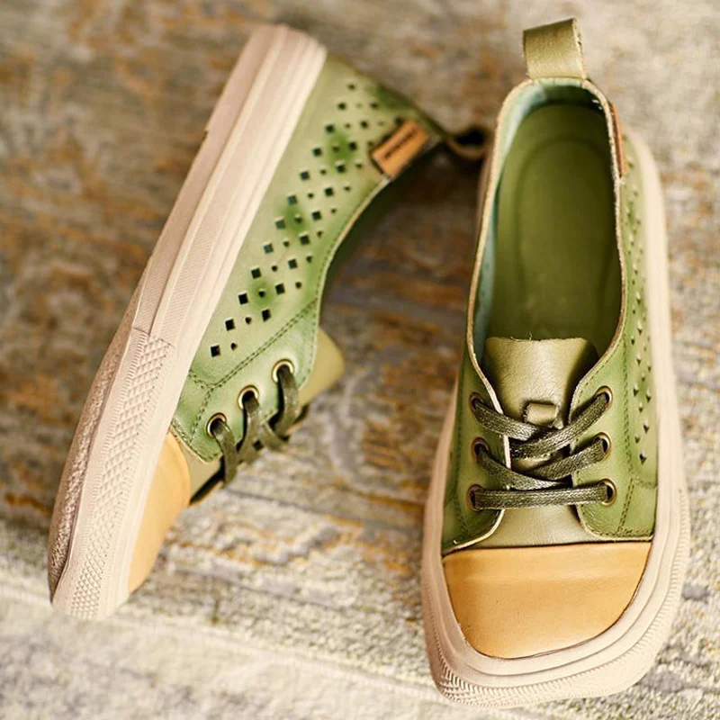 Women's sneakers 2021 Genuine Leather Natural Summer shoes for women square toe hollow Soft Breathable Vulcanize Shoe women
Women's sneakers 2021 Genuine Leather Natural Summer shoes for women square toe hollow Soft Breathable Vulcanize Shoe women