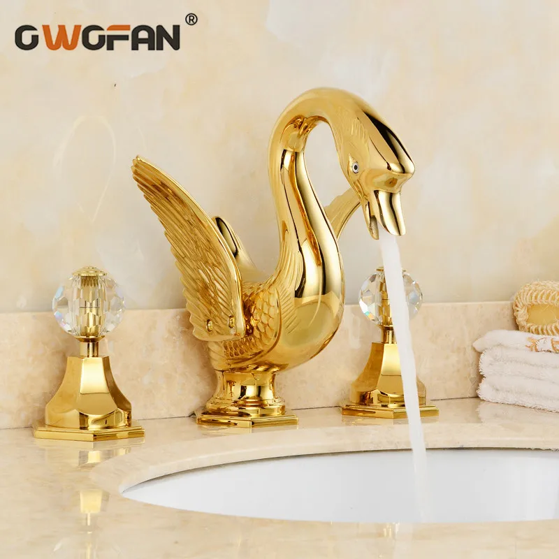 Basin Faucets Luxury Faucet Gold 3 Hole Bathroom Sink Taps Handles Swan Faucet Golden Ceramic Bathroom Retro Mixer LH-16829
Basin Faucets Luxury Faucet Gold 3 Hole Bathroom Sink Taps Handles Swan Faucet Golden Ceramic Bathroom Retro Mixer LH-16829