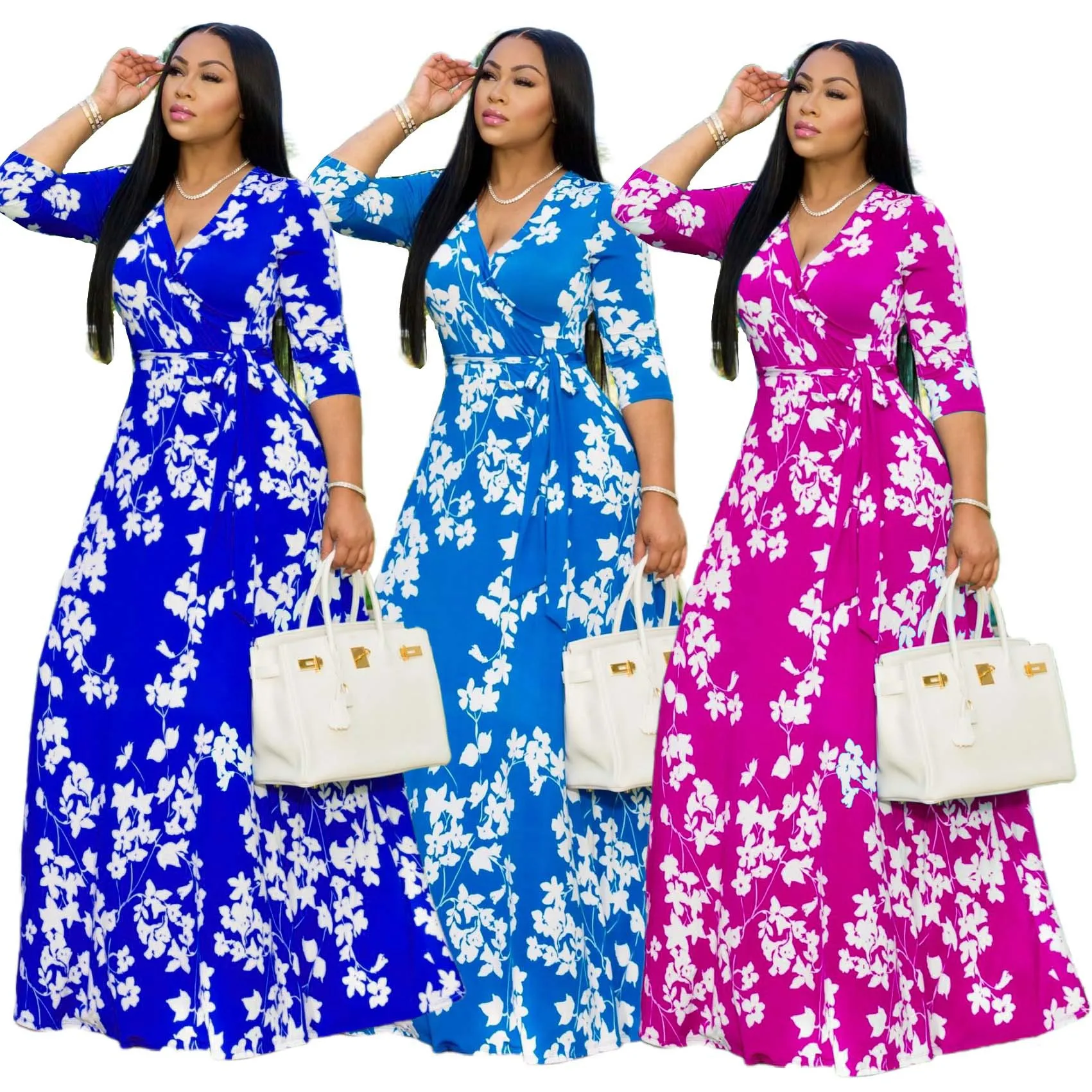 Women Summer Fashion Polyester Waist Controlled A-line Dress Female Elegant V-Neck Ladies Printed Slim Skirt Beach Holiday Dress
Women Summer Fashion Polyester Waist Controlled A-line Dress Female Elegant V-Neck Ladies Printed Slim Skirt Beach Holiday Dress