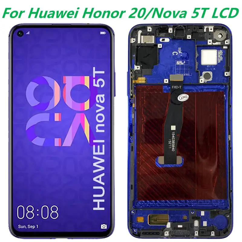 Дисплейный модуль для Huawei Honor 20, 6,26 дюйма, сенсорный экран, дигитайзер, Nova 5T YAL-L21, L61A, L61D, L71A, ЖК-дисплей с рамкой
Дисплейный модуль для Huawei Honor 20, 6,26 дюйма, сенсорный экран, дигитайзер, Nova 5T YAL-L21, L61A, L61D, L71A, ЖК-дисплей с рамкой