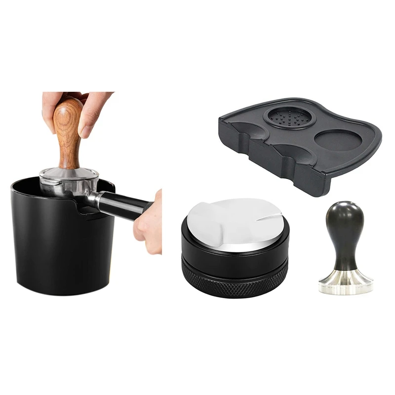 Coffee Powder Residue Box Black Deep Bowl & 3 Angle Coffee Tamper 51mm 304 Stainless Steel Flat Coffee Tampers Tool
Coffee Powder Residue Box Black Deep Bowl & 3 Angle Coffee Tamper 51mm 304 Stainless Steel Flat Coffee Tampers Tool