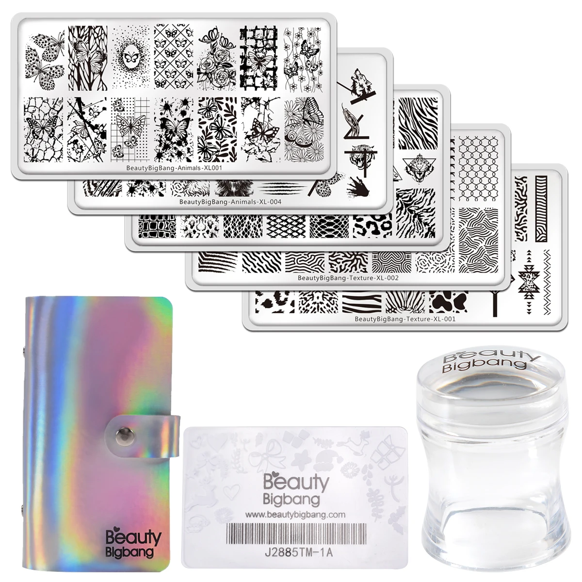 8PCS Beautybigbang Nail Art Set 5PCS Stainless Steel Animal Style Stamping Plates With Storage Bag Nail Stamper Tool Sets
8PCS Beautybigbang Nail Art Set 5PCS Stainless Steel Animal Style Stamping Plates With Storage Bag Nail Stamper Tool Sets